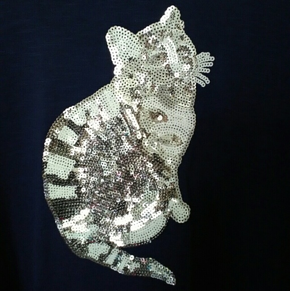 Long sleeve sequined cat top - Picture 2 of 5